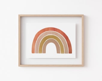 Tangerine Rainbow Printable, Nursery Wall Art, Digital Download
