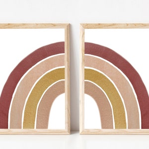 Cranberry Rainbow Set Art Prints, Nursery Digital Download