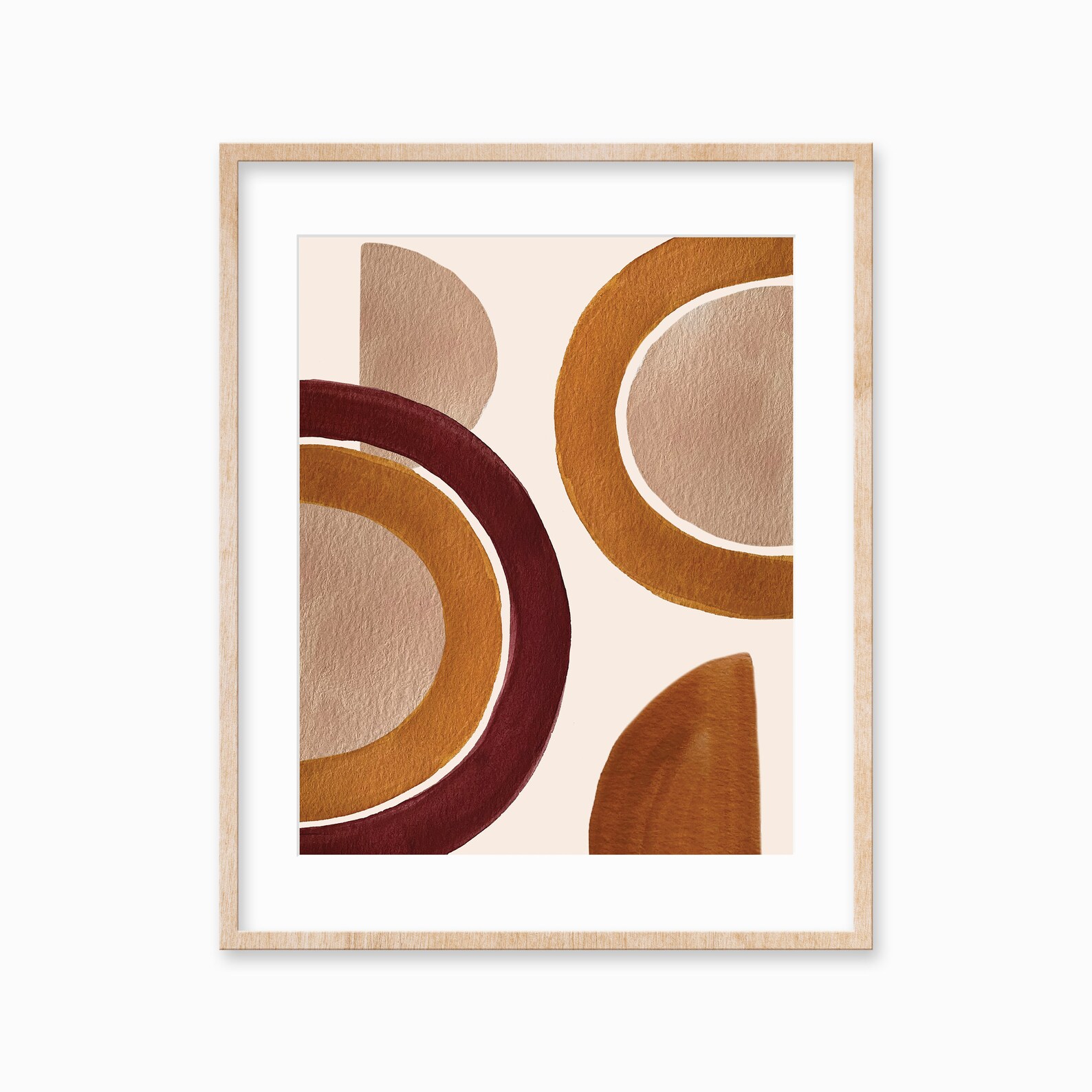 Mid Century Circles Art Print, Abstract Digital Download, Wall Art Etsy