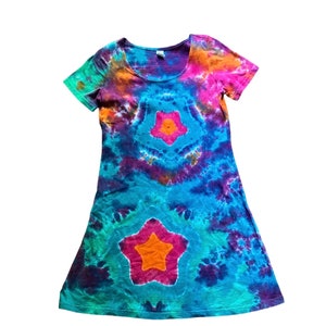 S Tie-Dyed Dharma Play Dress with Stars!- Handmade