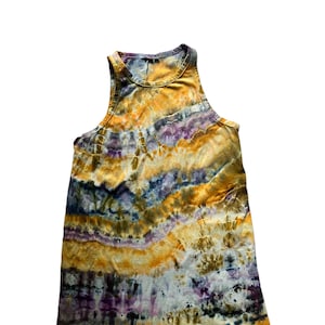 L Tie Dyed GAP Tank Dress/Sleeveless/Scoop Neck/Handmade