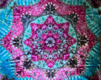 Tie Dyed Tapestry (Approx 52” x 56”)/Handmade/Mandala