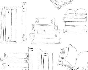 Gemütliches Buchliebhaber Clipart Bundle | Bookish Ästhetik PNG-Set | Reading Journal Bookstagram Grafik für Planer & Basteln