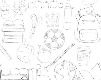 Back to School Teacher Clipart Bundle | School Supplies PNG Set | Classroom Graphics for Educational Printables & Lesson Design