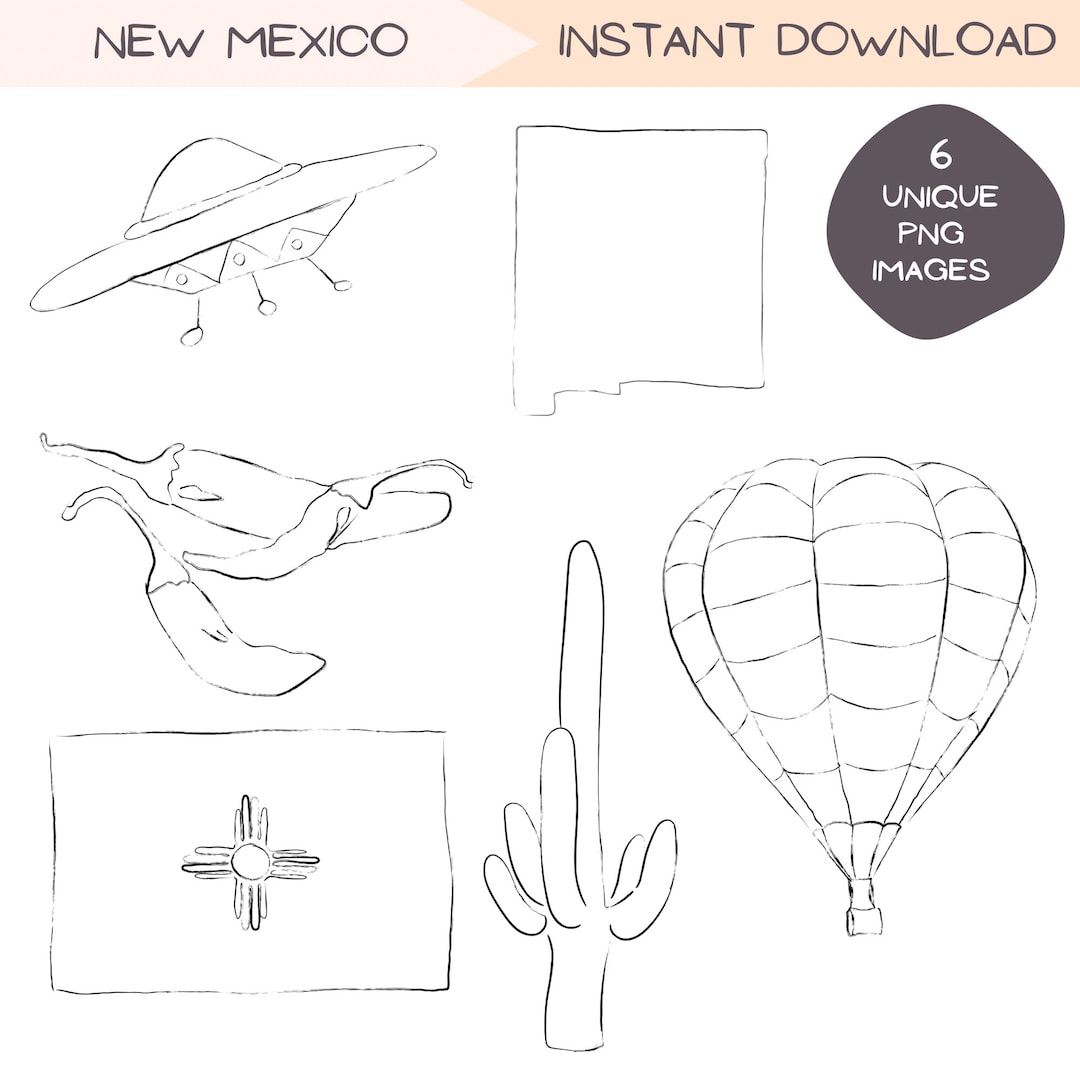 New Mexico Clipart Bundle, Southwestern Travel Clip Art Designs ...