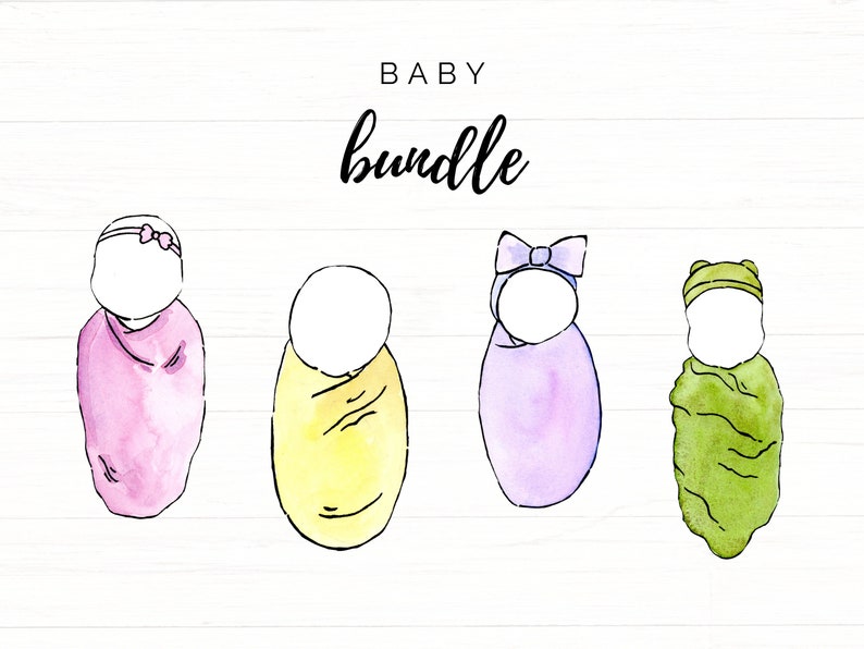 Newborn Baby Clip Art Bundle Gender Neutral Girl Boy - Etsy