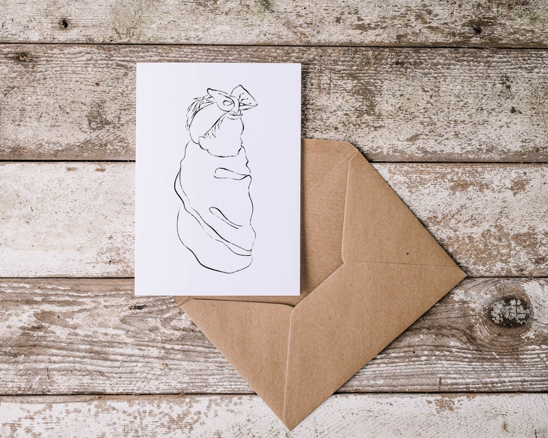 Newborn Baby Clip Art Bundle, Gender Neutral Girl Boy Line Art