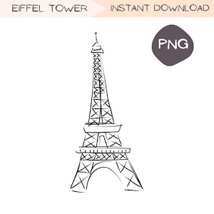 Torre Eiffel Paris Clipart, França Travel Clip Art Design Linha minimalista, ilustração simples desenhada à mão, clipart transparente PNG