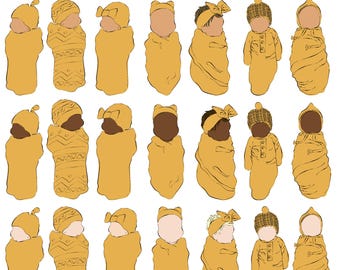 Paquete de imágenes prediseñadas de bebé amarillo / Conjunto PNG de recién nacidos con diseño de sol / Gráficos bohemios para guardería y baby shower con diseños cálidos y neutros