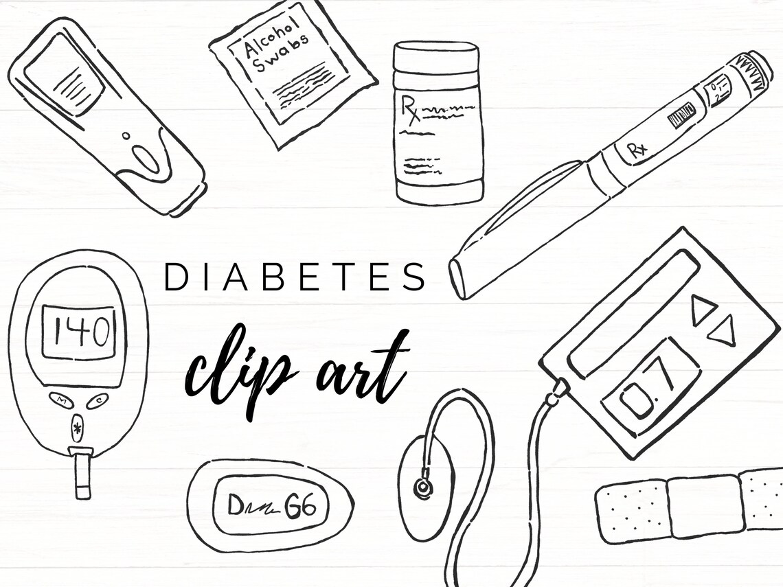 Diabetes Supplies Clip Art Bundle Etsy