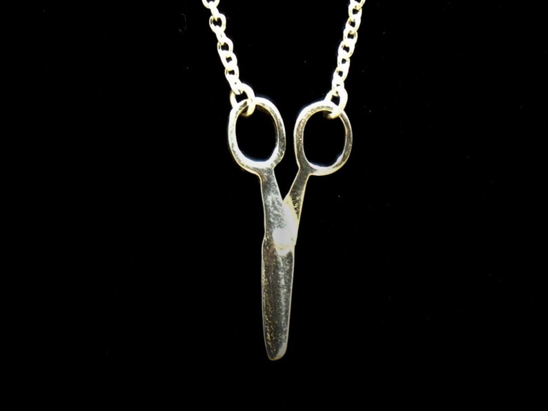 Italian 925 Dyadema Sterling Silver Scissors Necklace