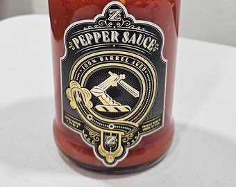 REDRUM Barrel Aged Red Pepper Sauce Aged in a Rum Barrel 16oz Fliptop Bottle