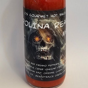 Carolina Reaper/Red Fresno Pepper Hot Sauce Pepper Mash We Grow our Own Peppers No Spray Property