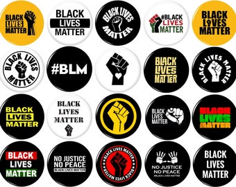 Black Power through Peace 8 NEW 1 inch pins buttons badges fist afro hair pick