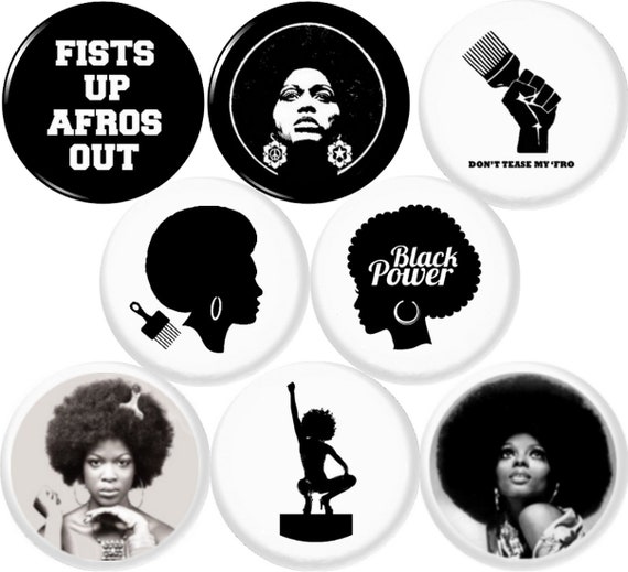 Nautisch Bengelen duizend Black Power Afro 8 NEW 1 Inch 25mm Set of 8 Black Lives | Etsy
