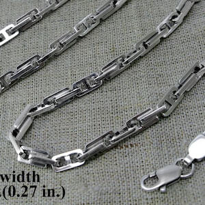 Mens Large Silver Anchor Chain Necklace / Sterling Men Nautical Viking Chain Anchor Weaving