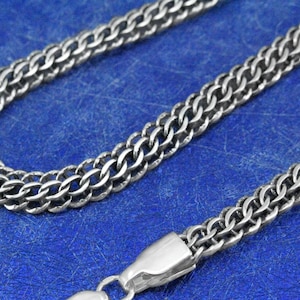 Mens Byzantine Silver Necklace Sterling Silver Chain Oxidized Jewelry