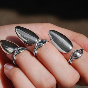 Silver Eye Fingernail Ring Jewelry Boho Nail Guard Armor / Pointer Silver Finger Nails Claw Rings