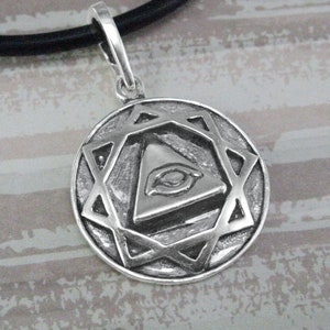 Silver Eye of Providence Masonic Pyramid Pendant Necklace / All Seeing Eye Jewelry Evil Eye Gift