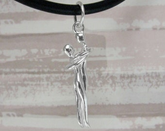 Silver Dancing Lover's Couple Pendant Necklace / Gifts for Dance Team or Ballet Lover