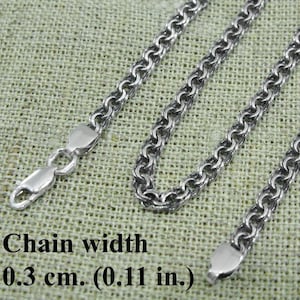 Dunne zilveren ketting voor kleine hanger / Sterlingketting dames of heren Garibaldi weven / Uniseks Bismarck-sieradenketting