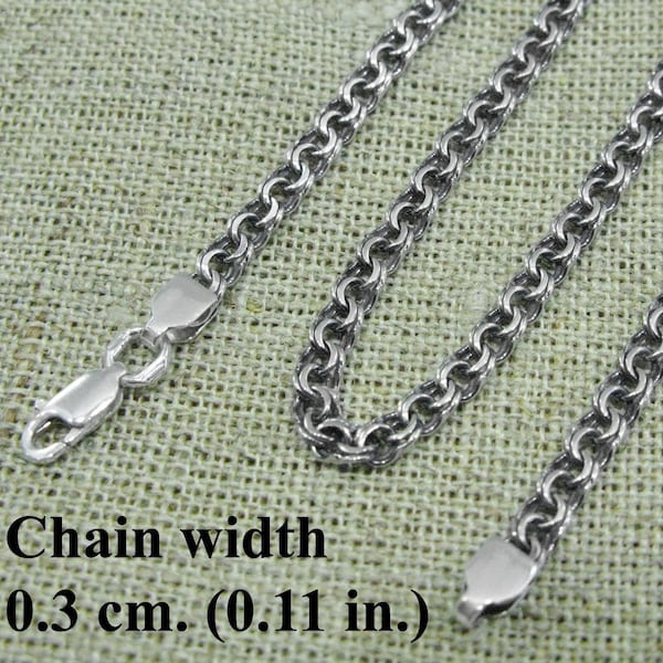 Thin Silver Chain Necklace for Tiny Pendant / Women's or Men's Sterling Chain Garibaldi Weaving / Unisex Bismarck Jewelry Necklace