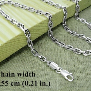 Mens Thick Anchor Sterling Silver Chain for pendant / Handcrafted Sailor Chain for Men / 925 Oxidized Silver Viking Chain Necklace
