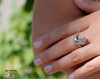 Silber Adler Ring / Sterling Silber Thunderbird Ring Falke Ring / Silber Schmuck Vogel Ring / Falke Silber Ring / Amerikanischer Adler Ring