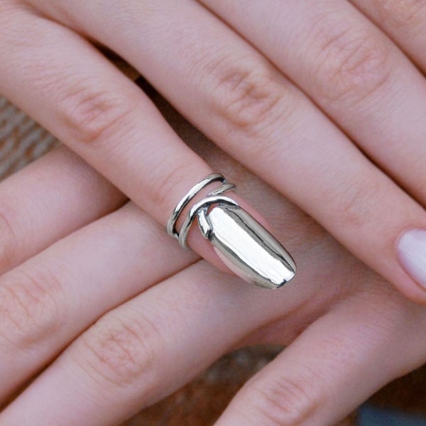 925er Pinky Fingernagel Ring Klauennagel Rüstung - Kleiner Finger Schmuck Sterling Silber Nagel Klauenring