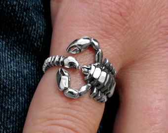 Sterling Silver Scorpion Zodiac Ring for Men and Women / Mens Scorpio Jewelry Zodiac Amulet Ring