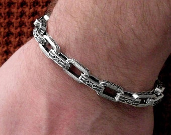 925 Heavy Anchor Link Viking Mens Bracelet Silver Heavy Anchor