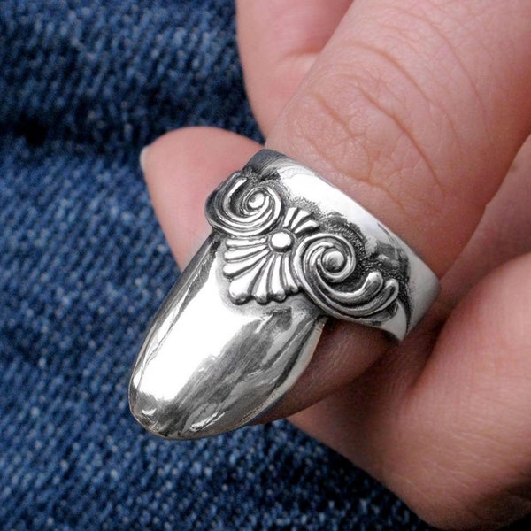 Bague de garde d'armure d'ongle de pouce en argent / Bagues d'ongles d'ongles d'armure de pouce Boho en argent sterling / Bague d'armure de bijoux d'ongle bohème d'ongle de pouce