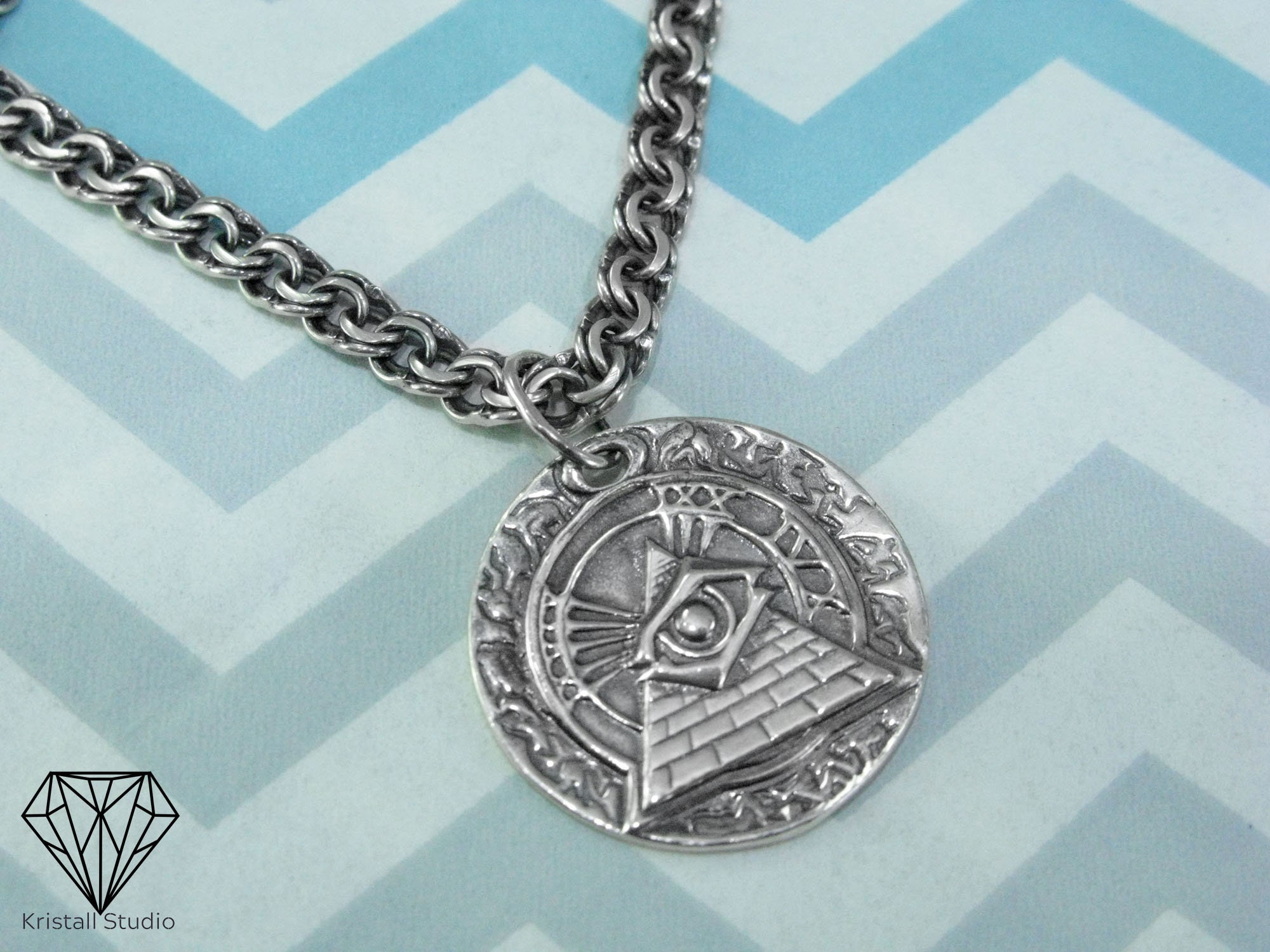 Silver Pendant Allseeing Eye in the Pyramid / Silver Pendant Etsy