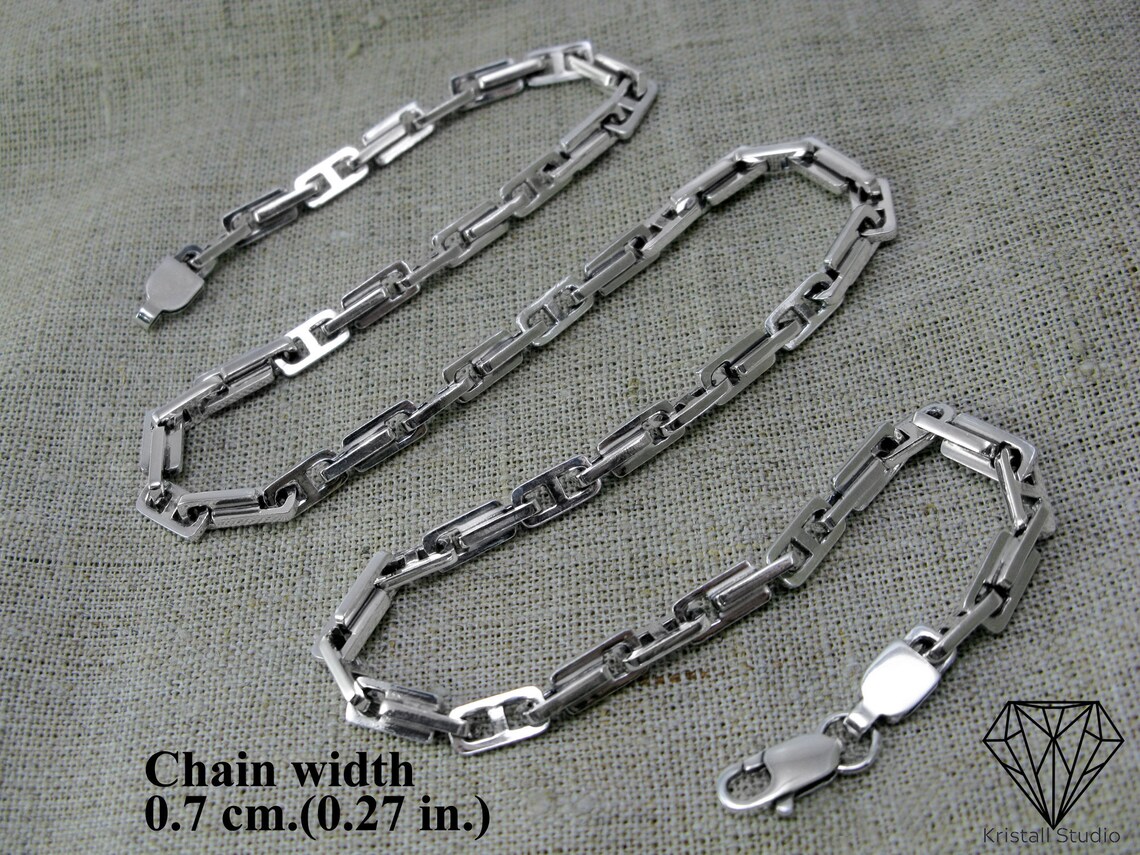 Mens Large Silver Anchor Chain Necklace / Sterling Men Etsy