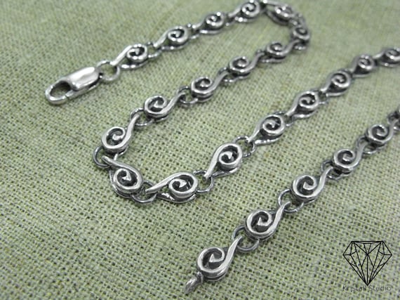 925 Silver Oxidized Jewelry Necklace Chain for Women Sterling Minimalist 16 Inch Chain for Pendant