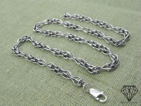 Mens thick sterling silver necklace deals