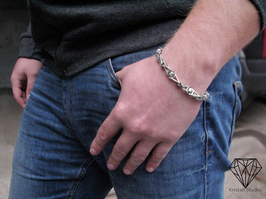 Massive Silver Bracelet for Men / Heavy Silver Men's Jewelry /gift for Him/ Designer Sterling