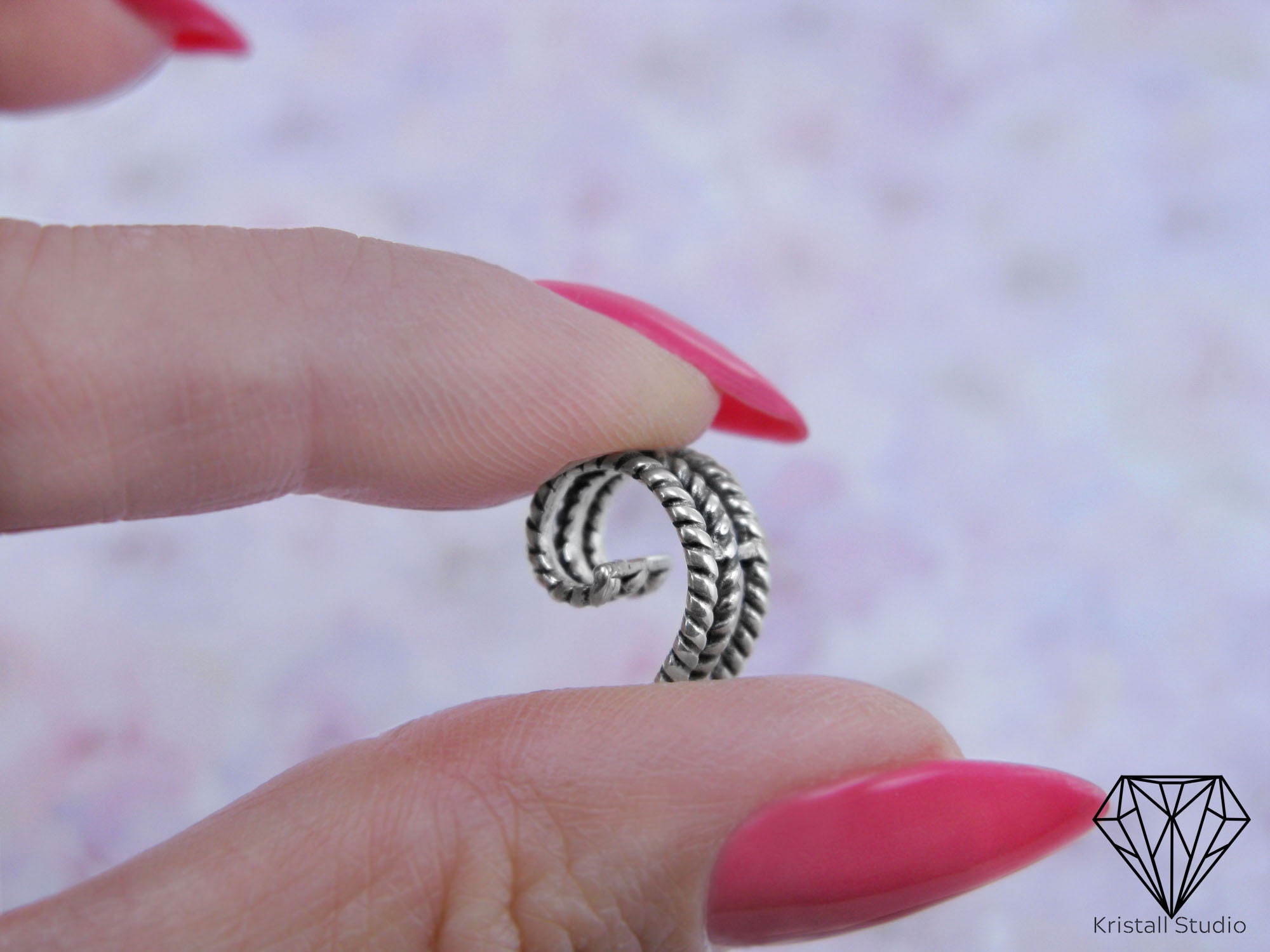 Orecchini A Clip Non Forati A Forma Di Conchiglia Per Donne - Argento E Nero - Cuffie Per Cartilagine E Elica - 2