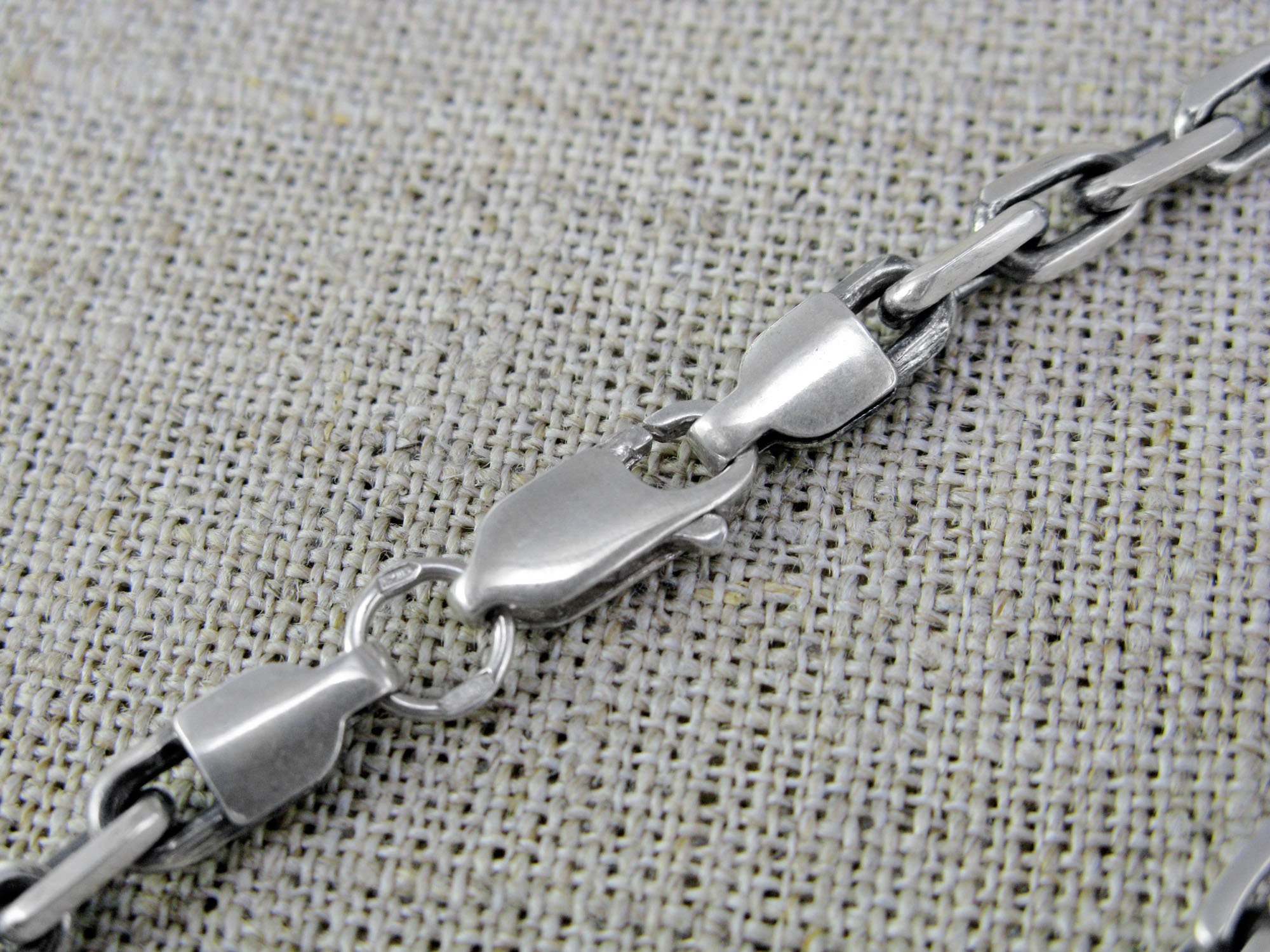 Silver Anchor Link Mens 925 Sterling Bracelet / Viking Mens 925