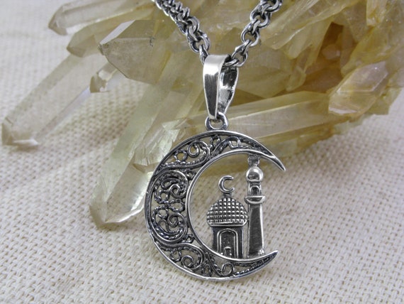 Crescent Moon Silver Pendant Keychain Gift Key Chain Cilp On Bag