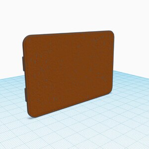 May include: A brown rectangular sign with a textured surface.