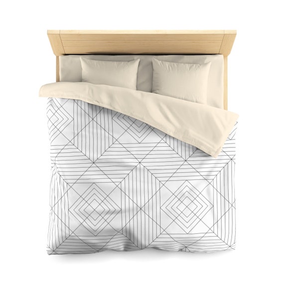 Minimal Modern Geometric Duvet Cover Duvet Cover Queen Duvet Etsy