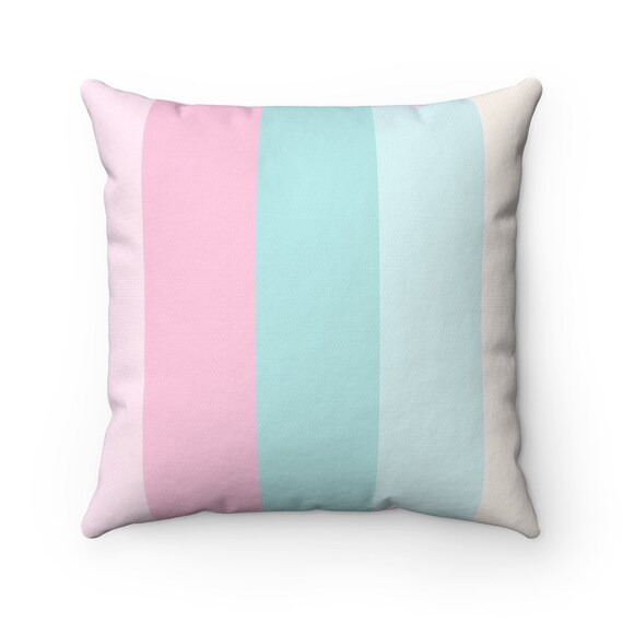 Pastel Pink Green Throw Pillow Case Decorative Cushion Throw Etsy