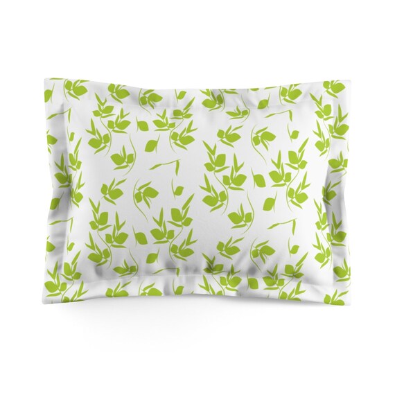 Sale 20 Off Green Leafy Pillow Sham Standard Pillow Sham King Etsy