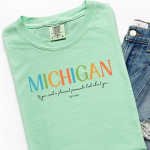Michigan Motto T Shirt, Michigan Shirt, Minimalist Michigan Shirt, Michigan T Shirt, Michigan tee, Michigan  Beach Shirt, Michigan Gift