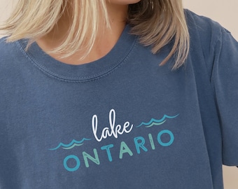Lake Ontario Script Shirt, Lake Ontario T Shirt, Lake Ontario Beach Shirt, Lake Ontario Lover, Lake Ontario  Gift, Lake Ontario Summer