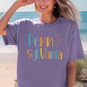 Pennsylvania Comfort Colors T Shirt, Pennsylvania T Shirt, Pennsylvania Tee Shirt, Pennsylvania Gift, PA Shirt, Pennsylvania Lover