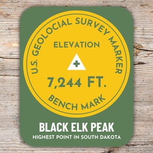 Black Elk Peak Übersicht Markierungs-Aufkleber: South Dakota Wander-Abenteuer-Aufkleber