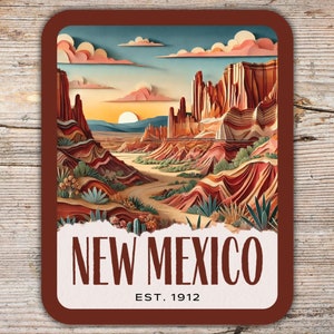New Mexico State Collage Look Sticker, Ghost Ranch Sticker, Laptop Sticker, Cooler Sticker, Vinyl Water Bottle Sticker, New Mexico Gift