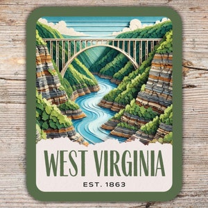 West Virginia State Collage Look Aufkleber, New River Gorge Aufkleber, Laptop Aufkleber, Kühler Aufkleber, West Virginia Geschenk